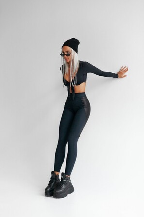 Легінси Fitzona Black Legging With Shiny Black on the Back