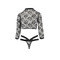 Боді з довгими рукавами та відкритими грудьми LETICIA BODY black S/M - Passion