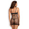 Cорочка сітка Obsessive Redella трусики в комплекті, чорний, S/M