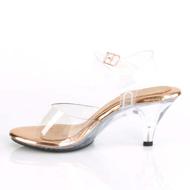Босоніжки Belle-308 *3 дюйми на підборах, 1/8 дюйма з ремінцем на щиколотці PF, рожеве золото/прозоре