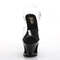 Босоніжки Pleaser Moon-708HRS на підборах 7 дюймів, з вирізом 2 3/4 дюйма з ремінцем на щиколотці PF, прозорі/чорні
