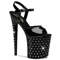 Босоножки Pleaser Stardust-809, 8-дюймовые, с ремешком на щиколотке, украшенным стразами, босоножкии P/F, черные