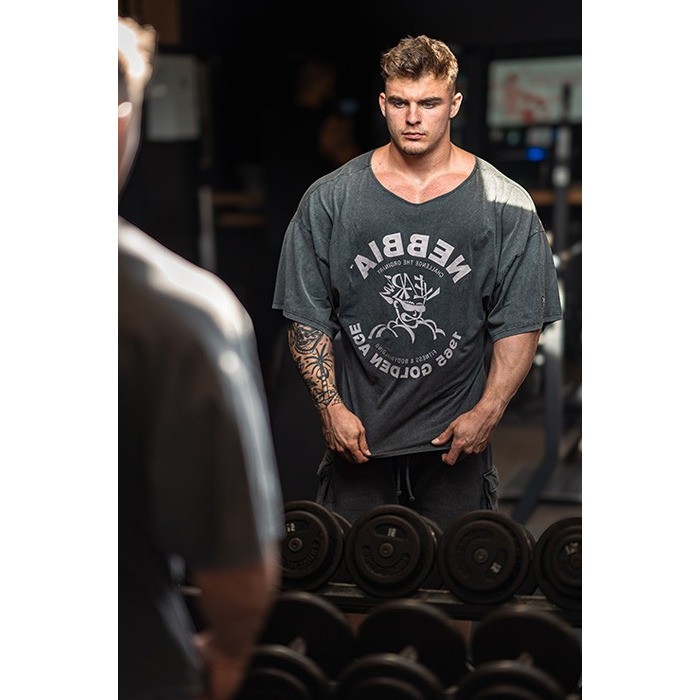 Футболка Nebbia Washed Rag Top GOLDEN AGE Black 788
