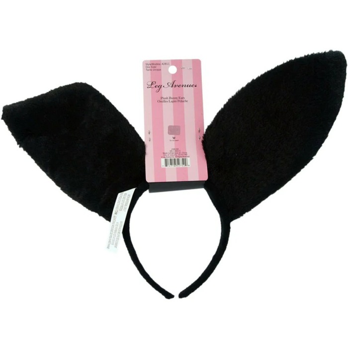 Ушки кролика One Size Plush Bunny Rabbit Ears Headband от Leg Avenue, розово-черные
