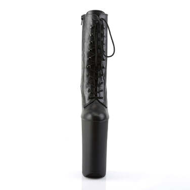 Ботинки Beyond-1020, каблук 10 дюймов, высота 6 1/4 дюйма, шнуровка спереди, боковая молния, чёрная искусственная кожа/чёрный