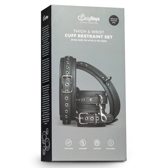 Бондажний набір для зап'ястків та стегон Easytoys, штучна шкіра