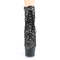Чоботи Pleaser Adore-1020SPLAT *7-дюймовий каблук, 2 3/4-дюймові черевики на шнурівці спереду з PF, бічна блискавка, срібляста голограма/чорний
