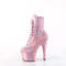 Чоботи Pleaser Adore-1020HG *7-дюймовий каблук, 2 3/4-дюймові черевики на шнурівці зпереду, блискавка збоку, ніжно-рожеві