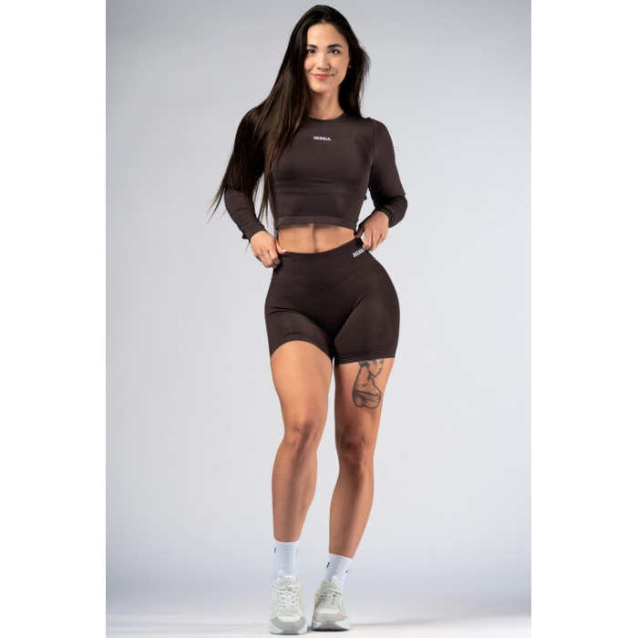 Топ Nebbia Seamless Long-Sleeve Top POWER Dark Brown 892