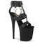 Босоножки Pleaser Flamingo-861, каблук 8 дюймов, 4-дюймовый PF, 3-полосный Т-образный ремешок на щиколотке, черная веганская кожа/черный