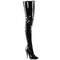 Чоботи Pleaser Boots Seduce-4000 на 5-дюймовому каблуці, еластичні, з промежинною частиною, з блискавкою збоку, чорні