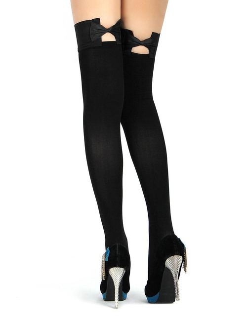 Панчохи з бантиками Star Night чорні, One Size