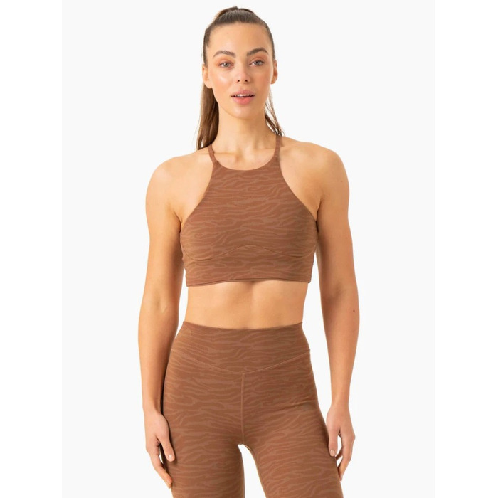 Топ Transform Reversible Sports Crop - Chocolate Zebra