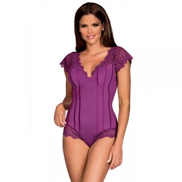 Боди Obsessive Moketta teddy purple S/M