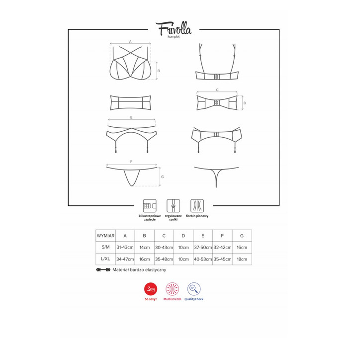 Комплект Obsessive Frivolla L/XL