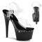 Босоніжки Pleaser Adore-708LS на підборах 7 дюймів, босоніжки з ремінцем на щиколотці 2 3/4 дюйма з лінією RS Line, прозорі/чорні