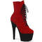 Чоботи Pleaser Adore-1020FSTT *7-дюймовий каблук, 2 3/4-дюймові двоколірні черевики на шнурівці з блискавкою збоку, червоні/чорні