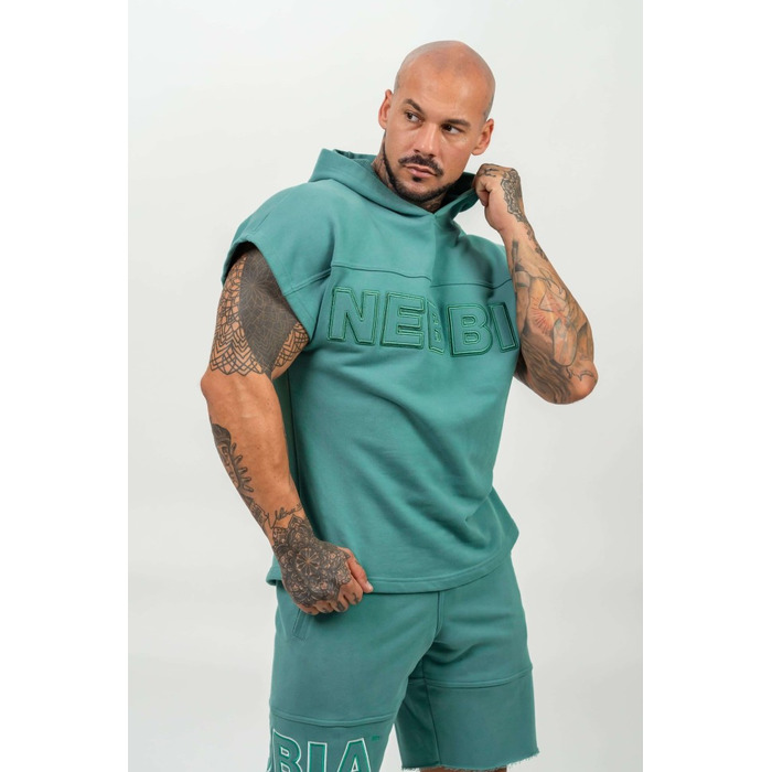 Безрукавка Nebbia Hooded T-shirt Gym Rag top CHAMPION Green 706