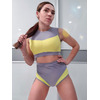 Шорти Sport Lady з Високою Посадкою Двоколірний Дизайн для Pole Dance, Fitness - сіро-жовтий