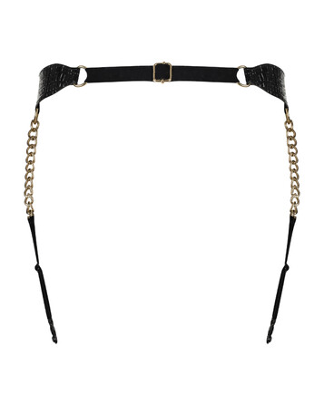 Пояс для панчох з екошкіри Obsessive A767 S/M/L Чорний