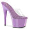 Шльопанці Pleaser Adore-701 на підборах 7 дюймів, шльопанці 2 3/4 дюйма з PF, прозорі/лавандові