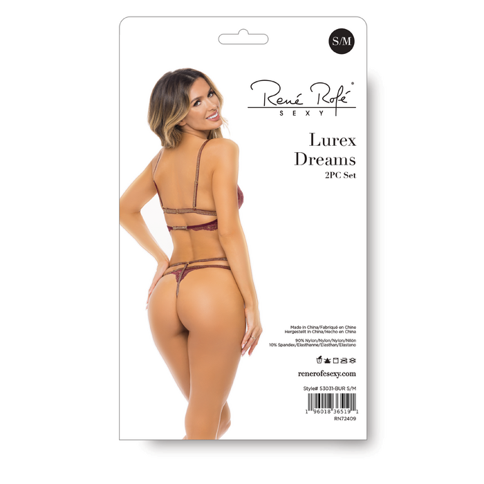 Комплект белья LUREX DREAMS 2PC SET BURGUNDY, S/M