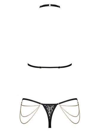 Комплект с цепочками Obsessive Pantheria 2-pcs set black S/M