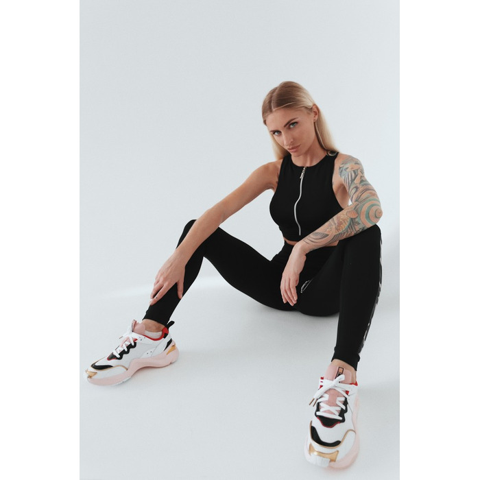 ТОП BLACK TOP WITH COLLAR AND ZIPPER