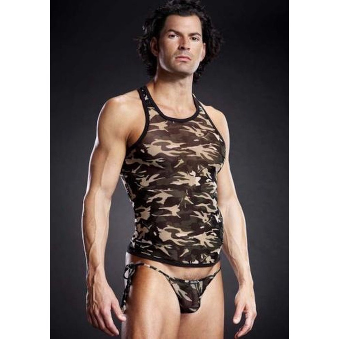 Майка мужская в стиле милитари Blue Line Pro-Mesh Racerback Tank Camouflage хаки, L/XL