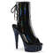 Чоботи Pleaser Bejeweled-1018DM-6 дюймів на підборах *6 дюймів, чоботи до щиколотки 1 3/4 дюйма з відкритим носком/підбором, з застібкою-блискавкою збоку, чорні з голограмою/чорні