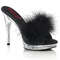 Шльопанці Glory-501F-8 *5 дюймів на підборах, 3/4 дюйма PF Marabou Slipper, чорні/прозорі