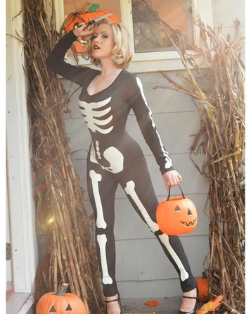 Костюм скелета, світиться у темряві Leg Avenue Womens Skeleton Bodysuit Halloween, розмір S
