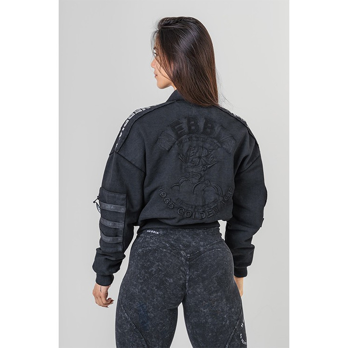 Бомбер Nebbia Washed Bomber Jacket with Contrast Lining LEGEND Black 784