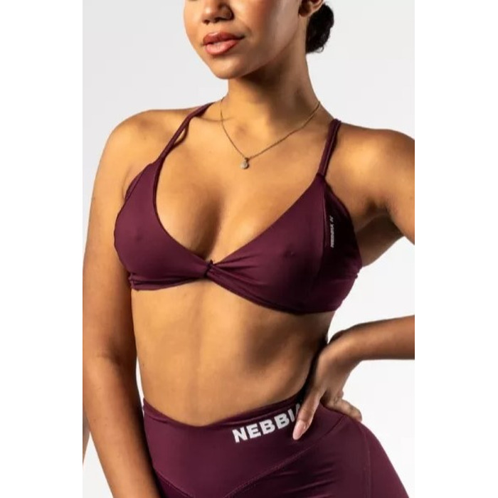 Топ Nebbia Medium-Support Sports Bra TWIST-KNOT Dark Red 423