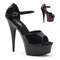 Туфлі Pleaser Delight-660FH на підборах 6 дюймів, босоніжки PF d'Orsay 1 3/4 дюйма зі шнурівкою на корсеті, чорні