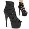 Босоножки Pleaser Adore-700-24, каблук 7 дюймов, ремни крест-накрест 2 3/4 дюйма, молния сзади, черная эластичная лента из микрофибры