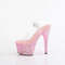 Босоніжки Pleaser Bejeweled-708RRS на підборах 7 дюймів, босоніжки з ремінцем на щиколотці 2 3/4 дюйма, з ремінцем на щиколотці, з полімерною основою, прозорі/ніжно-рожеві