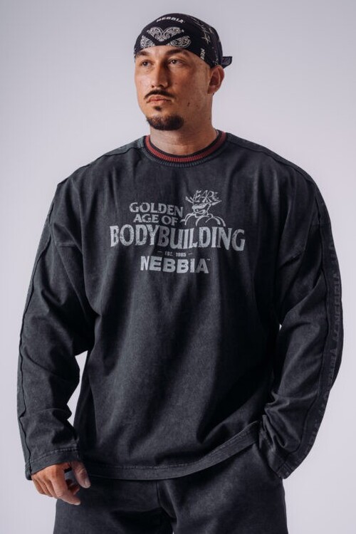 Лонгслів чоловічий NEBBIA x Olympia Long Sleeve T-Shirt Black 952