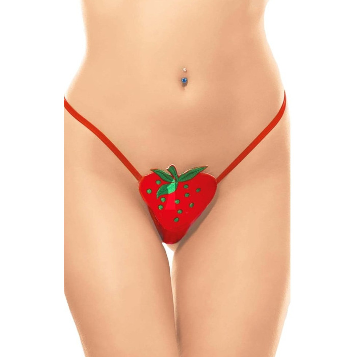 Стринги в виде клубнички Soft Line красные, S/L