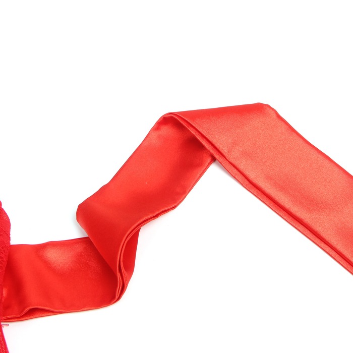 Боди с подвязками для чулок Star Night и атласными лентами на руки, красный, S