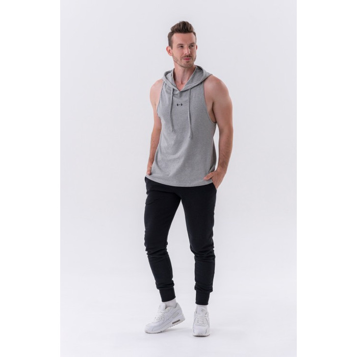 Майка Nebbia Fitness Tank top with a hoodie Light Grey 323