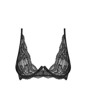 Мереживний бюстгальтер на кісточках Obsessive Nutris чорний, XS/S