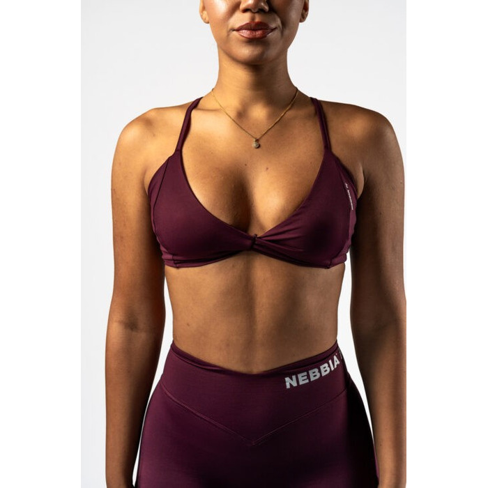 Топ Nebbia Medium-Support Sports Bra TWIST-KNOT Dark Red 423