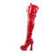 Чоботи Pleaser Electra-3028 на підборах 5 дюймів, чоботи до стегна 1 1/2 дюйма зі шнурівкою спереду PF, червоні