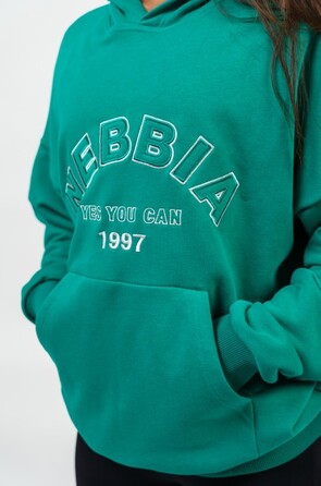 Худі Nebbia Branded Oversized Hoodie Gym Rat Green 256