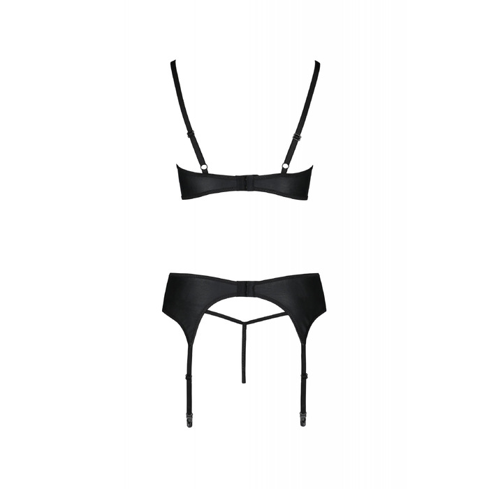 Комплект с ажурными вставками, черный ASTRIDA SET - Passion, S/M