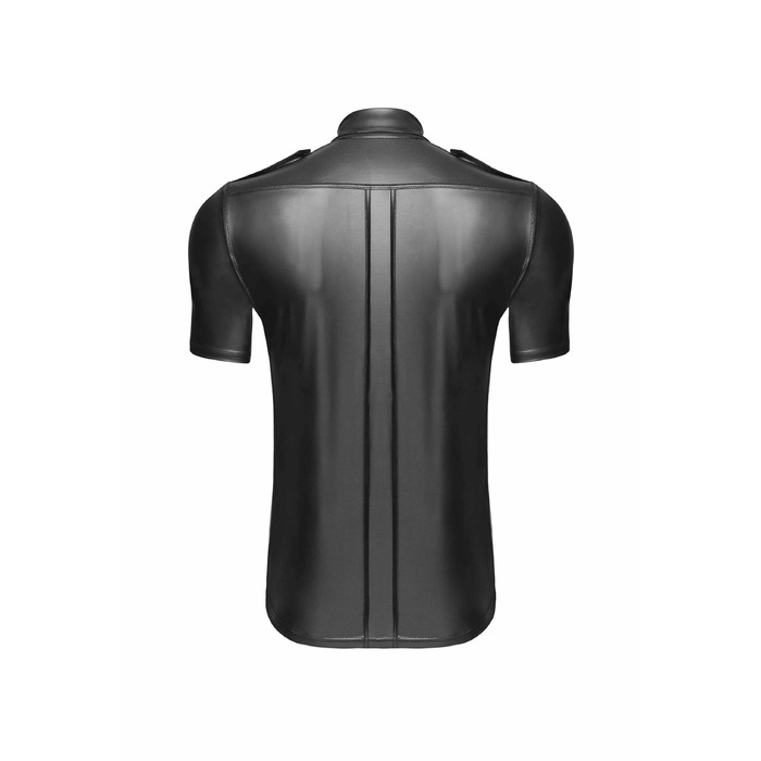 Рубашка мужская на заклепках Noir Handmade H011 виниловая черная, S