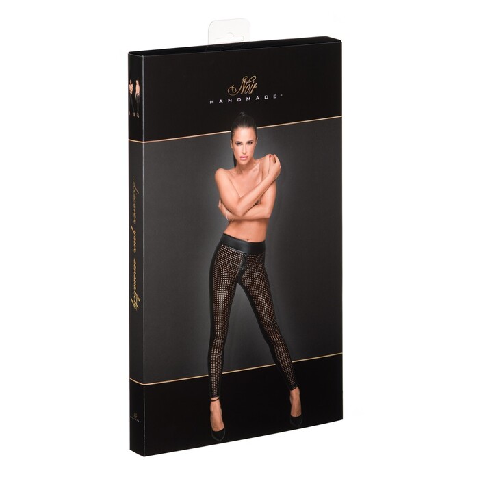 Брюки женские с перфорацией сетка F233 Noir Handmade L
