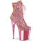 Ботинки Pleaser Flamingo-1020CHRS *Каблук 8 дюймов, ботильоны RS с декоративной отделкой, шнуровка 4 дюйма, боковая молния, нежно-розовый