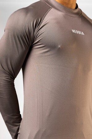 Лонгслів чоловічий Nebbia Seamless Long-Sleeve Top POWER Light Brown ASH 901